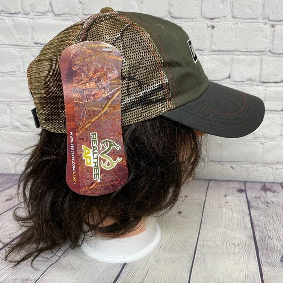 Camo Trucker Hat Mesh Cap Strap Back Baldwin Filters Real Tree AP Camouflage New - Picture 4 of 9